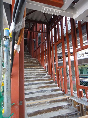 犬山駅工事中の階段