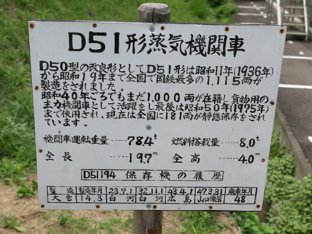 D51-194の看板(津和野駅)