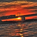 Photos: 多摩川と夕日と